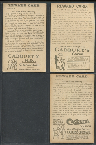 1930's Cadbury's Cocoa Reward Card Butterflies Lot of (7) Cards