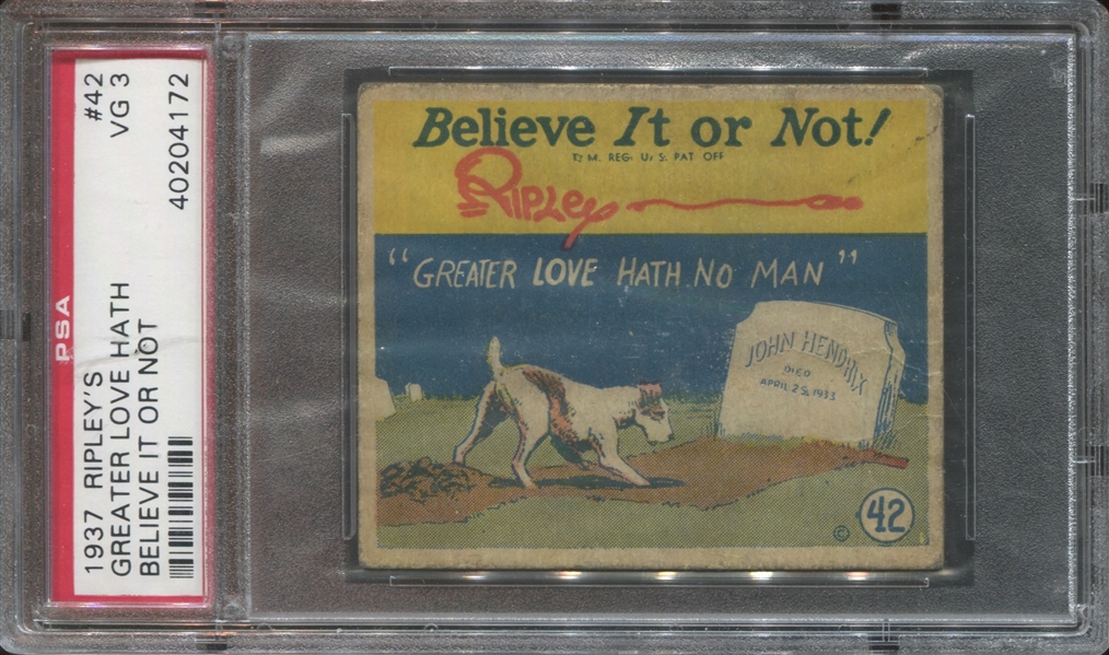 R21 Wolverine Gum Believe it or Not #42 Greater Love Hath No Man PSA3 VG Tough High Number