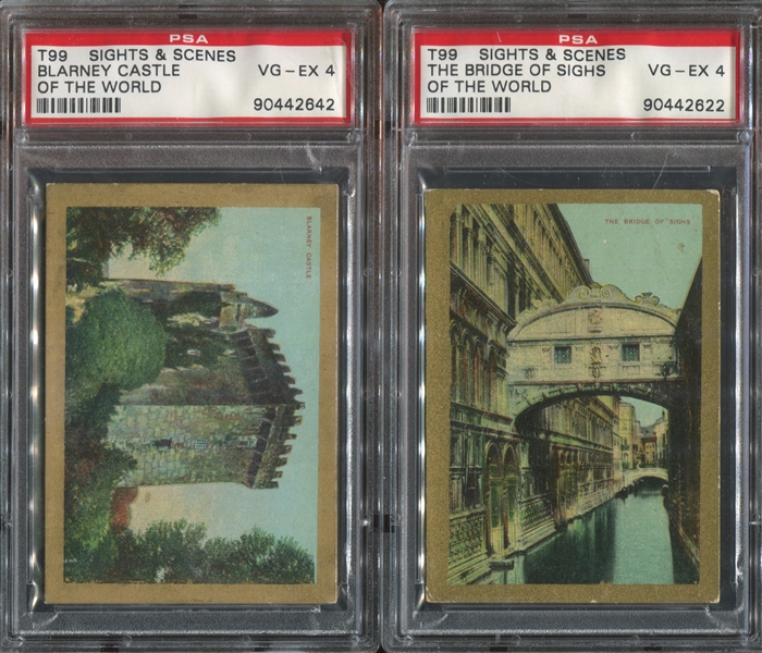 T99 Pan Handle Scrap Sights & Scenes Lot of (2) PSA4 VG-EX Graded Cards