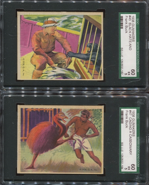 R55 Gumakers of America Frank Buck Lot of (5) SGC60 EX Graded Cards