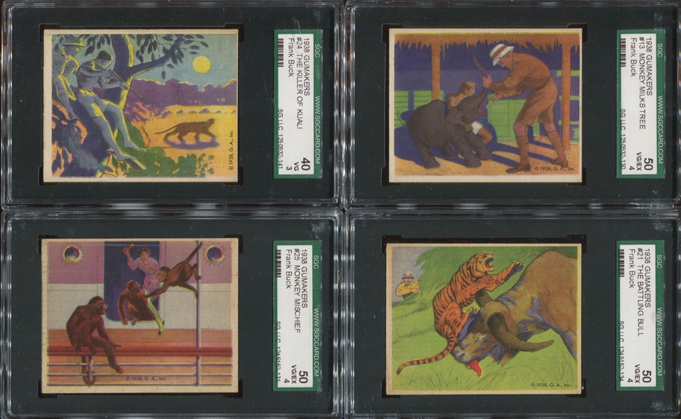 R55 Gumakers of America Frank Buck Lot of (7) SGC40 VG Graded Cards