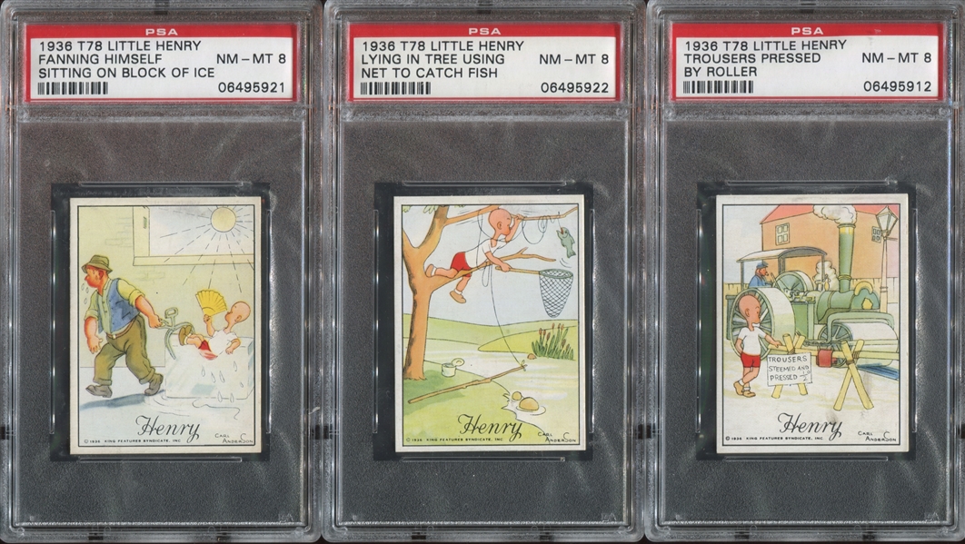 T78 Tareyton Cigarettes Little Henry Near Complete Set (77/79) with PSA-Graded