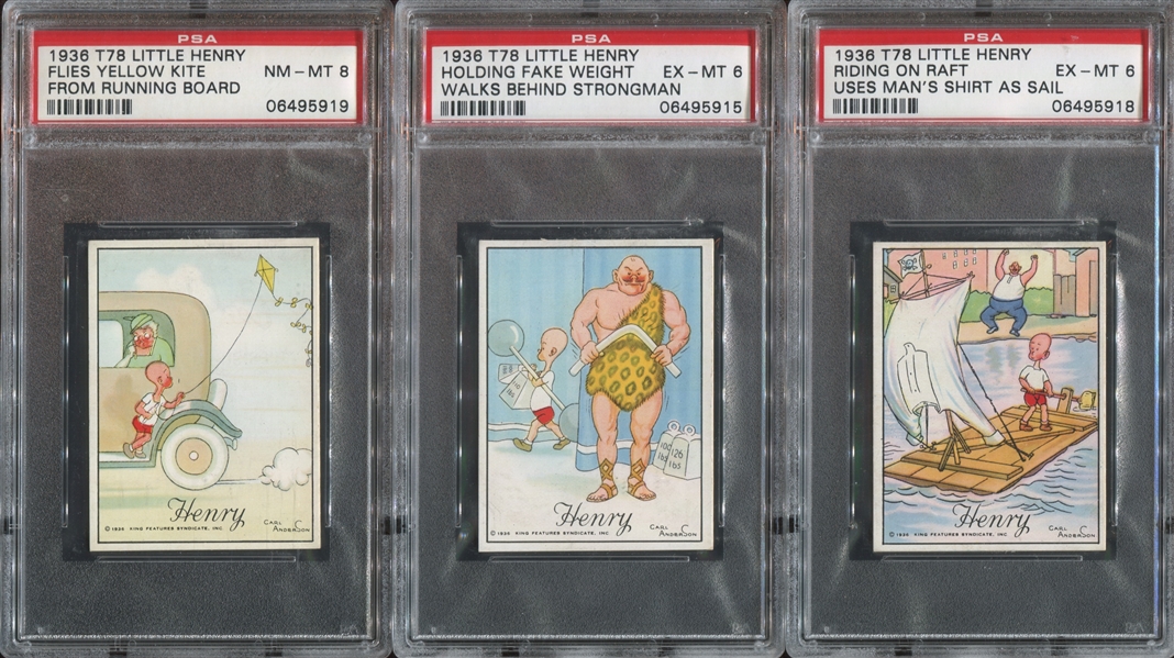 T78 Tareyton Cigarettes Little Henry Near Complete Set (77/79) with PSA-Graded