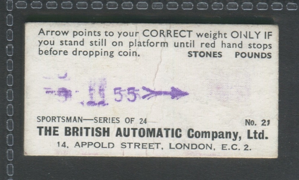 1950's British Automated Weight Machine Cards Lot of (11) With Warships, Airplanes and Golfer