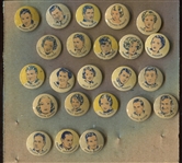 Great 1930s Button Gum Movie Stars Near Set (23/25) Pinbacks