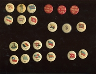 Mixed Tobacco and Gum Pinback Collection of (22) Pins - American Pepsin, Between the Acts and Sweet Caporal