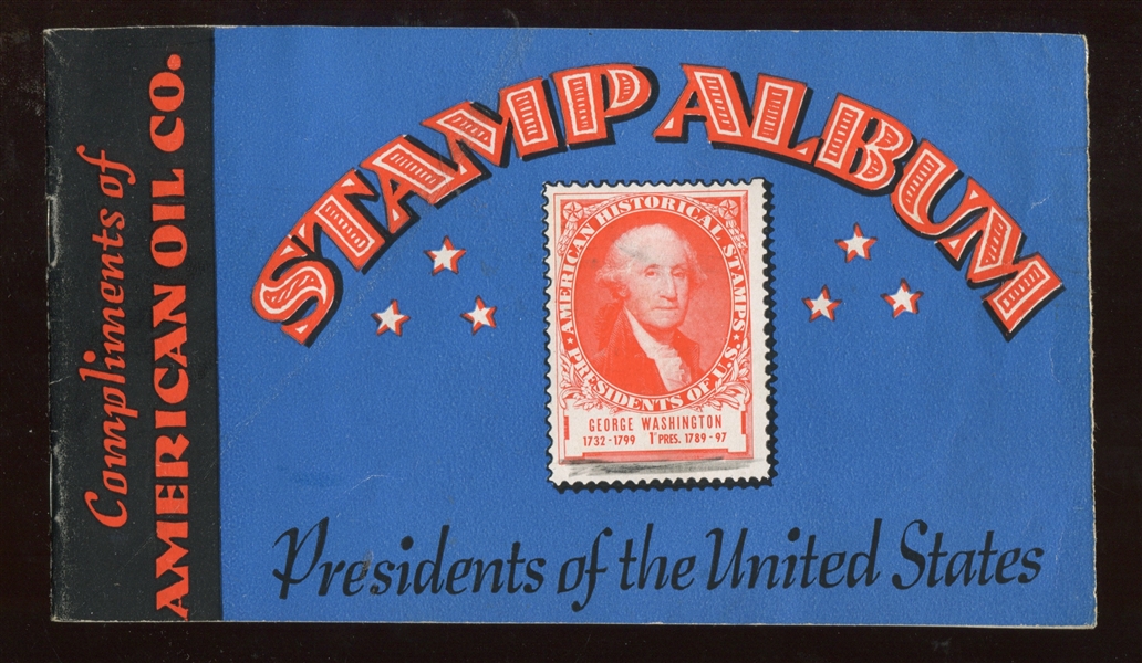 American Oil Stamp Album Presidents of the United States With Stamps