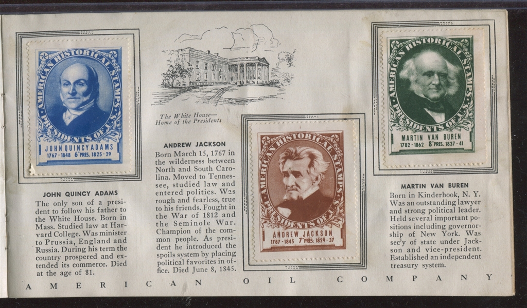 American Oil Stamp Album Presidents of the United States With Stamps