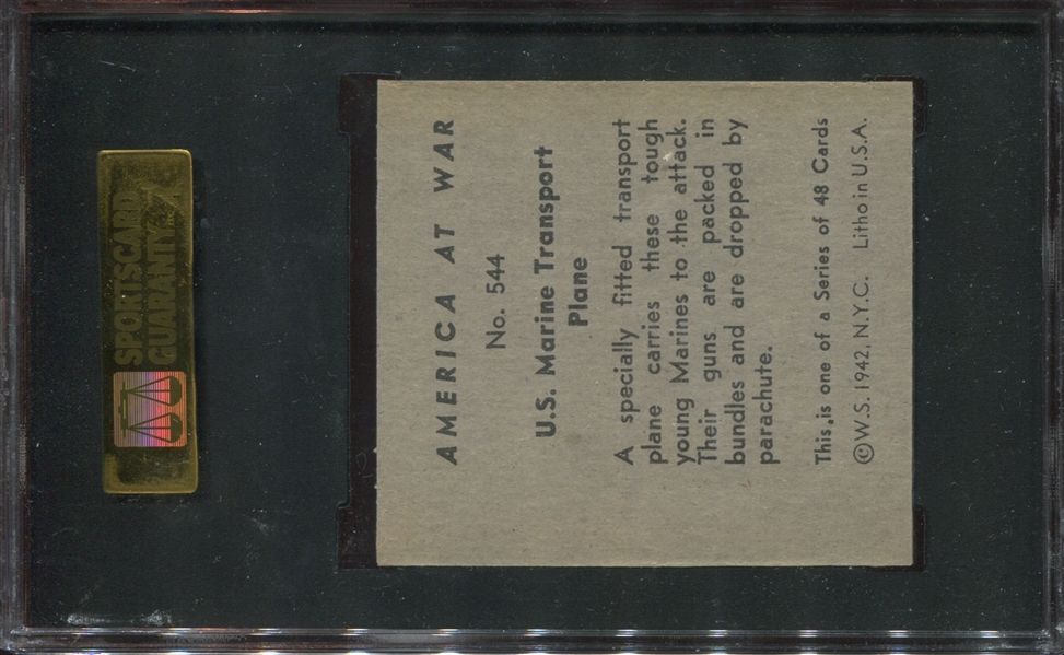 R12 W.S.N.Y. America At War #544 U.S. Marine Transport Plane SGC84 NM