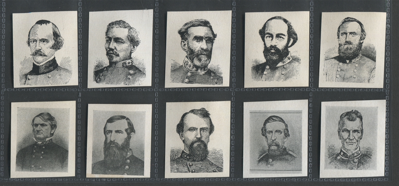 E-UNC American Chicle Kis-Me Gum Confederate Portraits Lot of (14) Different