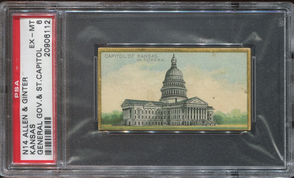 N14 Allen & Ginter General Government Buildings Kansas Capitol PSA6 EX-MT