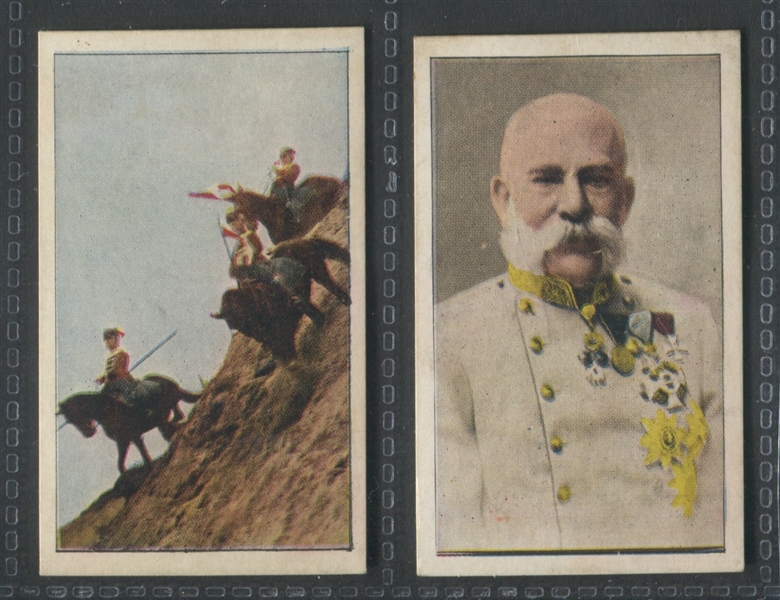 T121 Sweet Caporal World War 1 Scenes Lot of (4) with a pair of PSA-Graded Cards