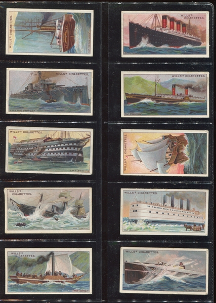 1911 Wills Celebrated Ships Complete Set of (50) Cards