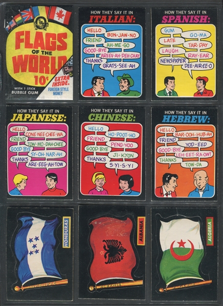 1970 O-Pee-Chee Flags of the World Complete Set of (77) Cards and (17) Pieces Play Money