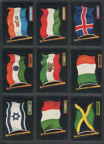 1970 O-Pee-Chee Flags of the World Complete Set of (77) Cards and (17) Pieces Play Money