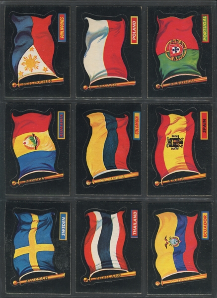 1970 O-Pee-Chee Flags of the World Complete Set of (77) Cards and (17) Pieces Play Money