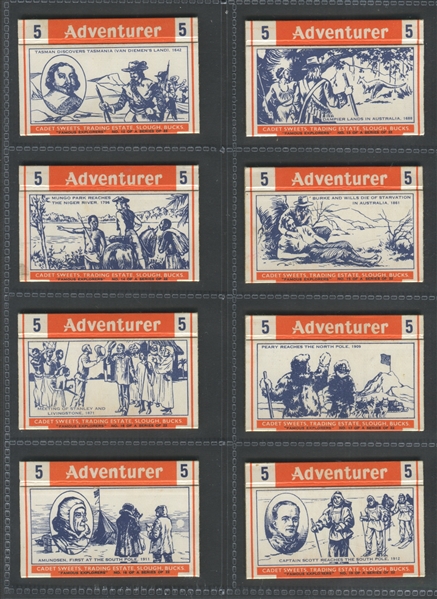 1950's Cadet Sweets Adventurer Series Near Set (17/22) Cards