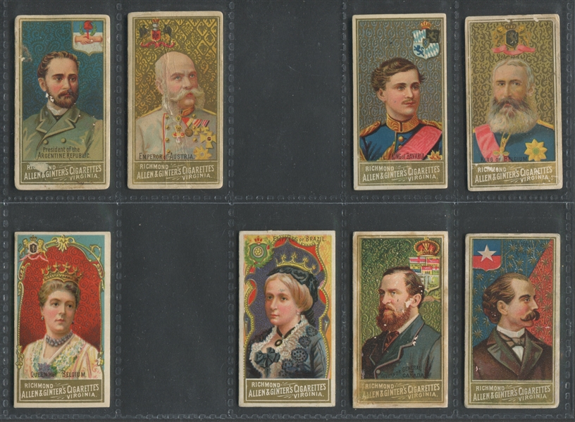 N34 Allen & Ginter World's Sovereigns Near Set (45/50) Cards