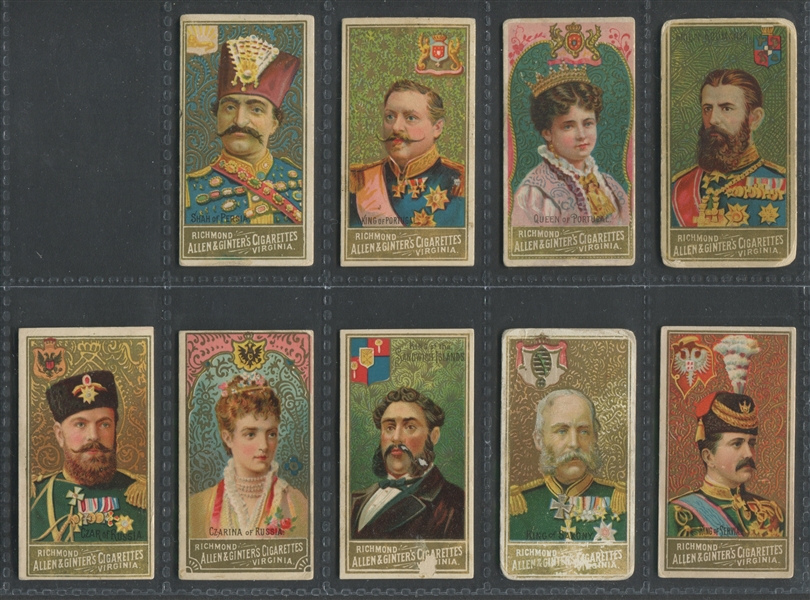 N34 Allen & Ginter World's Sovereigns Near Set (45/50) Cards