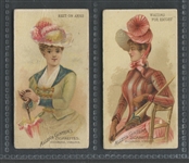 N18 Allen & Ginter Parasol Drill Lot of (2) Cards