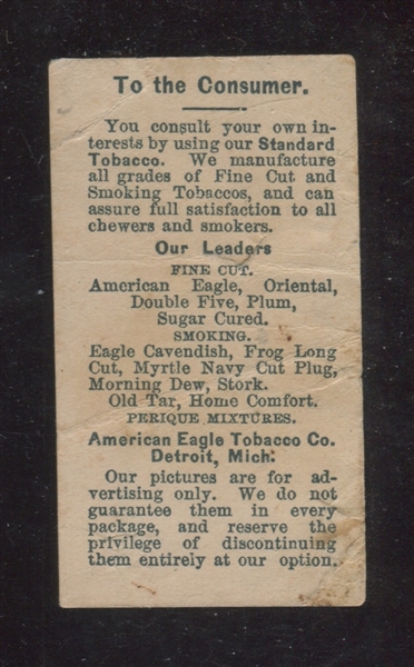 N309B American Eagle Tobacco Presidents - James A Garfield Type Card