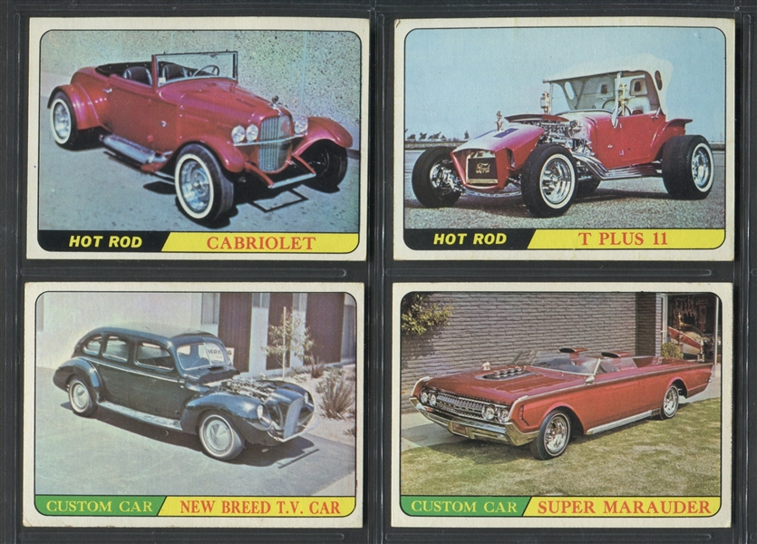 1968 Topps Hot Rods (Yellow Back) Complete Set of (22) From Milton Bradley Game