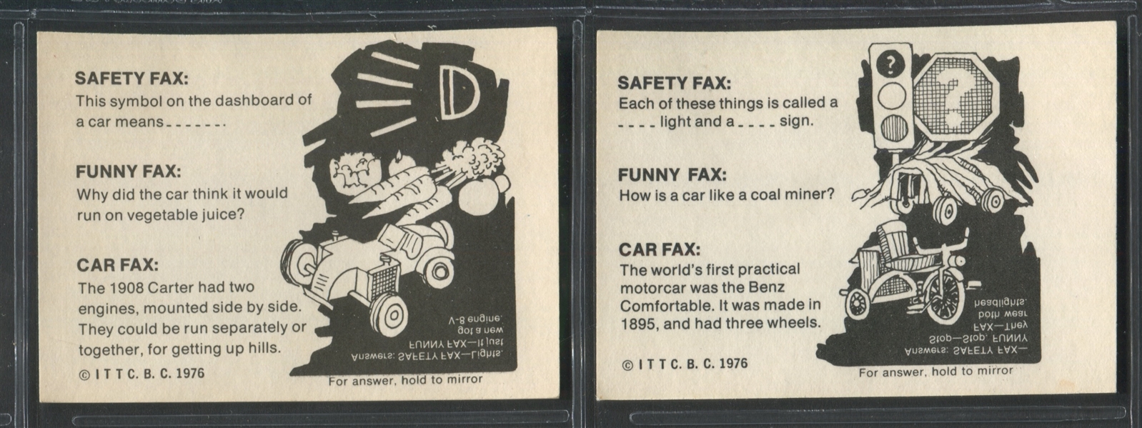 1976 Wonder Bread Crazy Cars Complete Set of (20) Cards