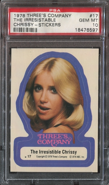 1978 Topps Three's Company Lot of (4) PSA10 GEM Mint Stickers