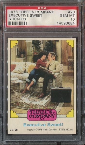 1978 Topps Three's Company Lot of (4) PSA10 GEM Mint Stickers