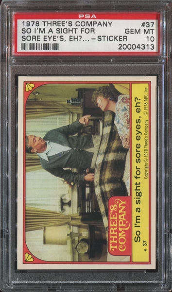 1978 Topps Three's Company Lot of (4) PSA10 GEM Mint Stickers