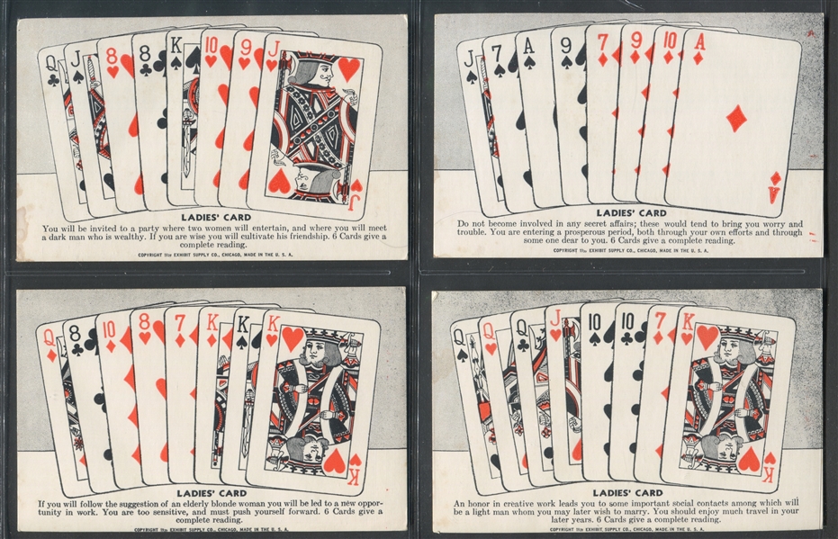 1950's Exhibit Playing Card Hands Lot of (11) Cards