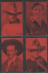 1920s Red Tint Western Stars Lot of (12) Cards
