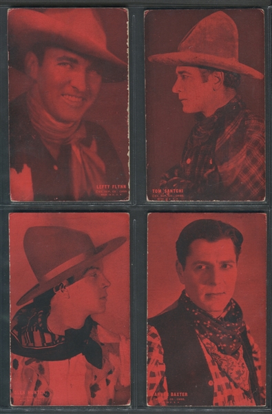 1920's Red Tint Western Stars Lot of (12) Cards