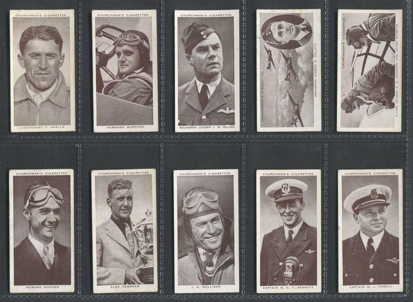 1939 Churchman Kings of Speed Complete Set of (50) Cards with Owens/Hughes