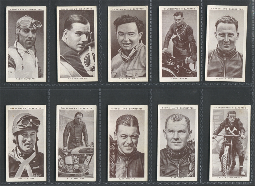 1939 Churchman Kings of Speed Complete Set of (50) Cards with Owens/Hughes