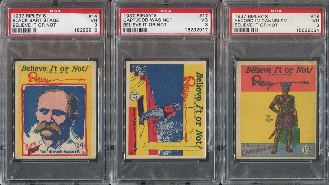 R21 Wolverine Gum Ripley's Believe it or Not Lot of (6) PSA3 VG Graded Cards