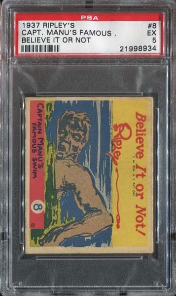 R21 Wolverine Gum Ripley's Believe it or Not #8 Capt Manus Famous Swim PSA5 EX