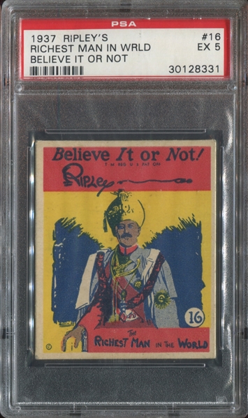 R21 Wolverine Gum Ripley's Believe it or Not #16 Richest Man in the World PSA5 EX