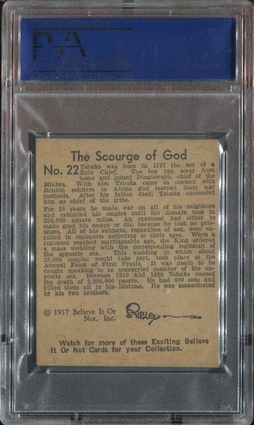 R21 Wolverine Gum Ripley's Believe it or Not #22 Scourge of God PSA6 EX-MT