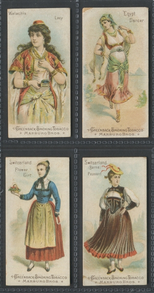 N407 Marburg Bros Costumes Lot of (4) Cards