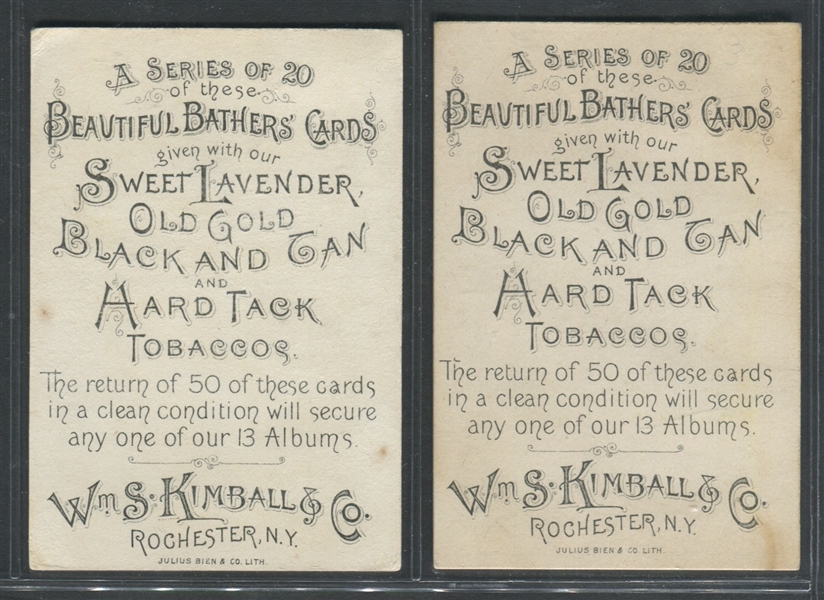 N192 Kimball Cigarettes Fancy Bathers Complete Set of (20) Cards