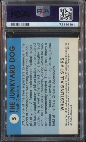 1982 Wrestling All-Stars #5 The Junkyard Dog PSA8 NM-MT