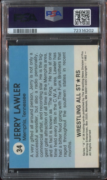 1982 Wrestling All-Stars #34 Jerry Lawler PSA8 NM-MT