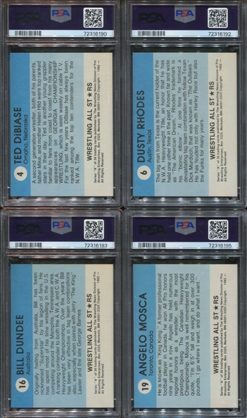 1982 Wrestling All-Stars Lot of (4) PSA7 NM Graded Cards