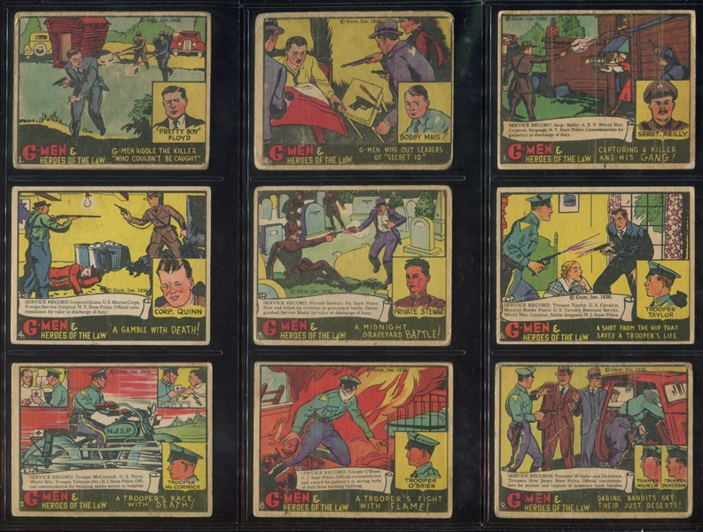 R60 Gum Inc G-Men and the Heroes of the Law Lot of (95) Cards