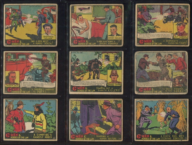 R60 Gum Inc G-Men and the Heroes of the Law Lot of (95) Cards