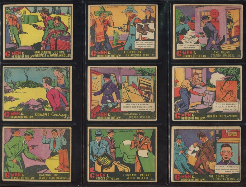 R60 Gum Inc G-Men and the Heroes of the Law Lot of (95) Cards