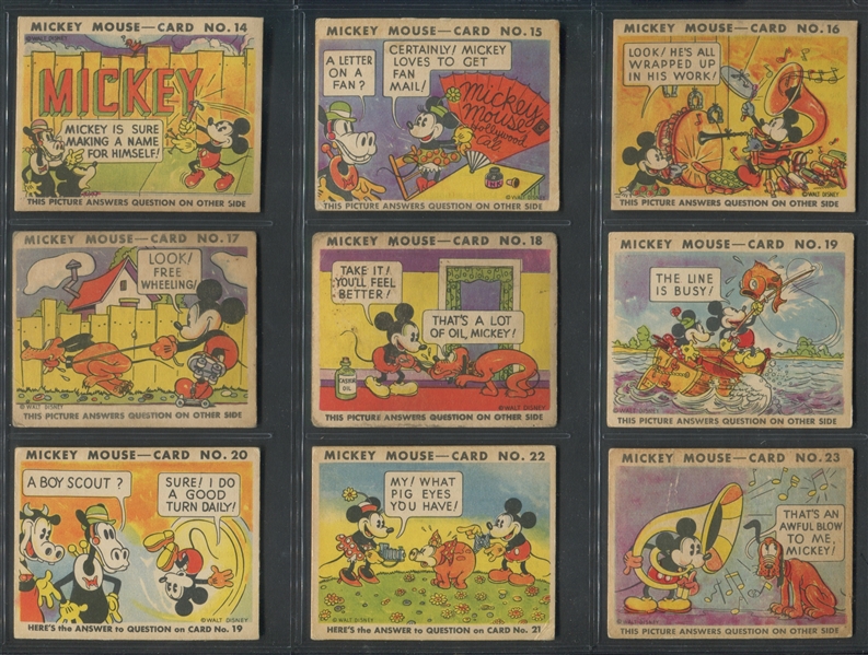 R89 Gum Inc Mickey Mouse Near Complete Set (82/96) Cards