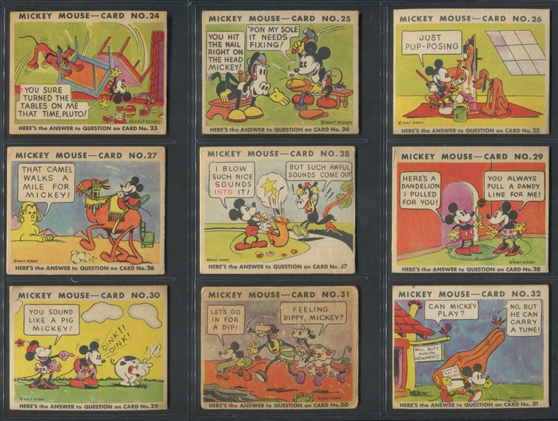 R89 Gum Inc Mickey Mouse Near Complete Set (82/96) Cards