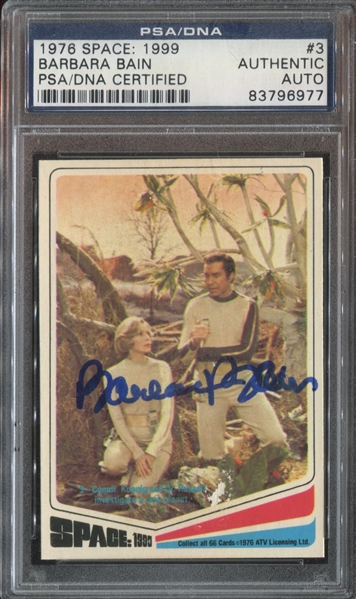 1976 Donruss Space: 1999 #3 Commander Koenig Barbara Bain Autographed PSA Authentic